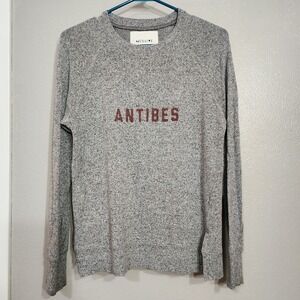 McGuire Antibes Long Sleeve Crewneck Top Gray Heathered‎ Women's Casual Small